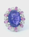 38.35 Carat Tanzanite and Pink Sapphire Cocktail Ring