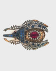 3 Carat Diamond, 2 Carats Sapphire and 3.5 Carat Spinel Beetle Pin