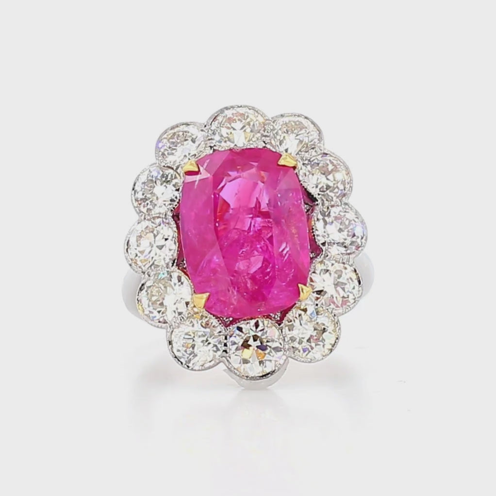 7.61ct Ruby and Diamond Ring Dia-4.05, 18K