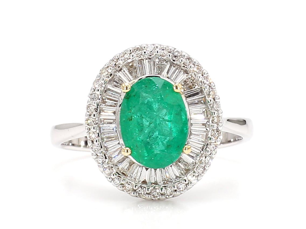 Emerald and Diamond 18K Gold Ring