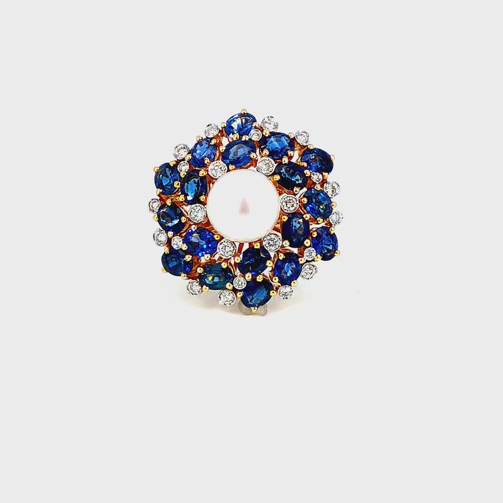 Blue Sapphire Diamond Pearl