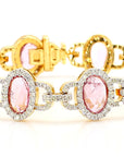 Natural Unheated Pink Sapphire and Diamond Bracelet