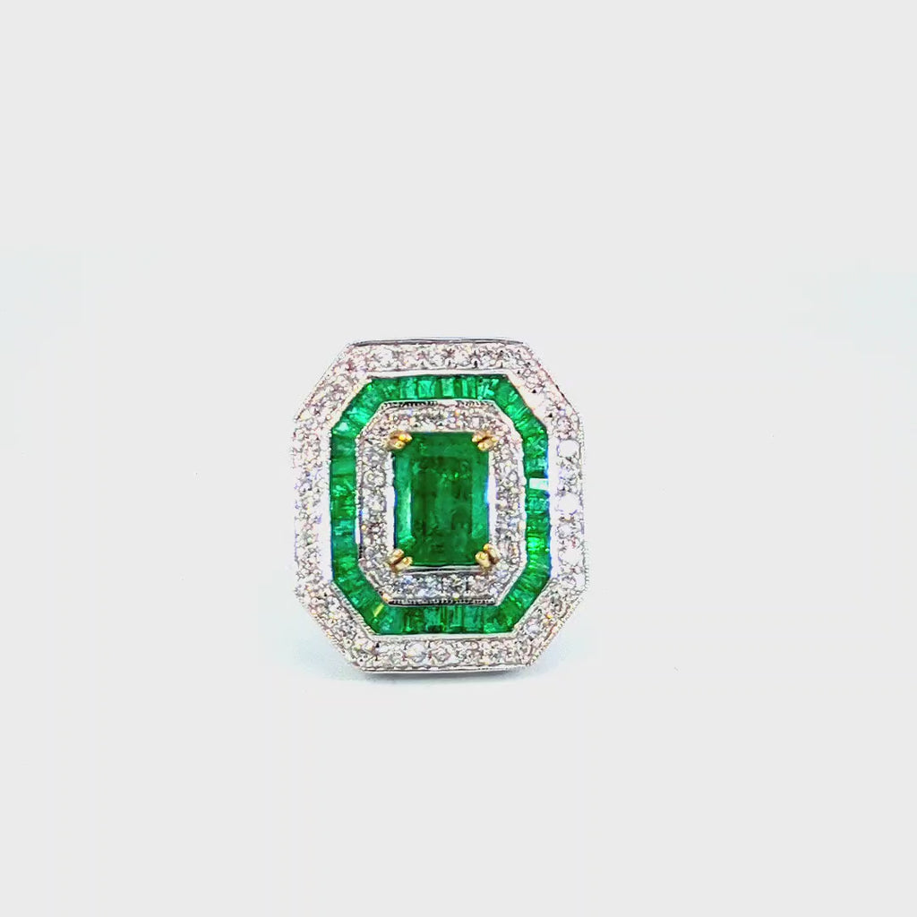 Emerald and Diamond Ring