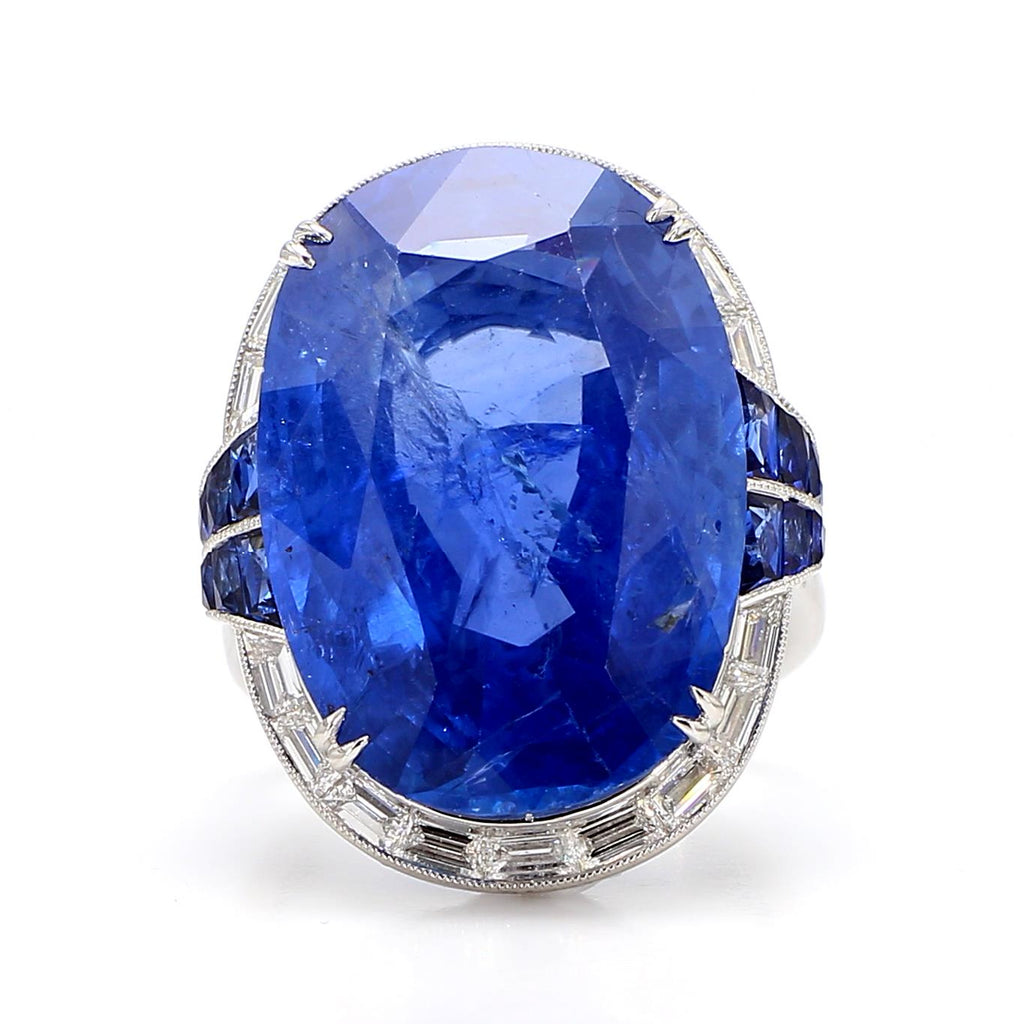 Blue Sapphire Diamond Ring