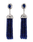 18k White Gold Earrings with 23ct Blue Sapphires & Diamonds