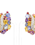 1950 Multicolored Sapphire Earing Sabaddini 50 Carat of Natural Sapphire