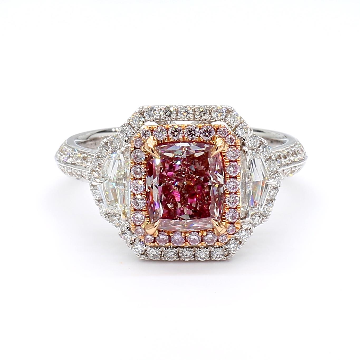 GIA Certified 2.67 Carat Fancy Pink Brown Diamond Ring in 18K Gold