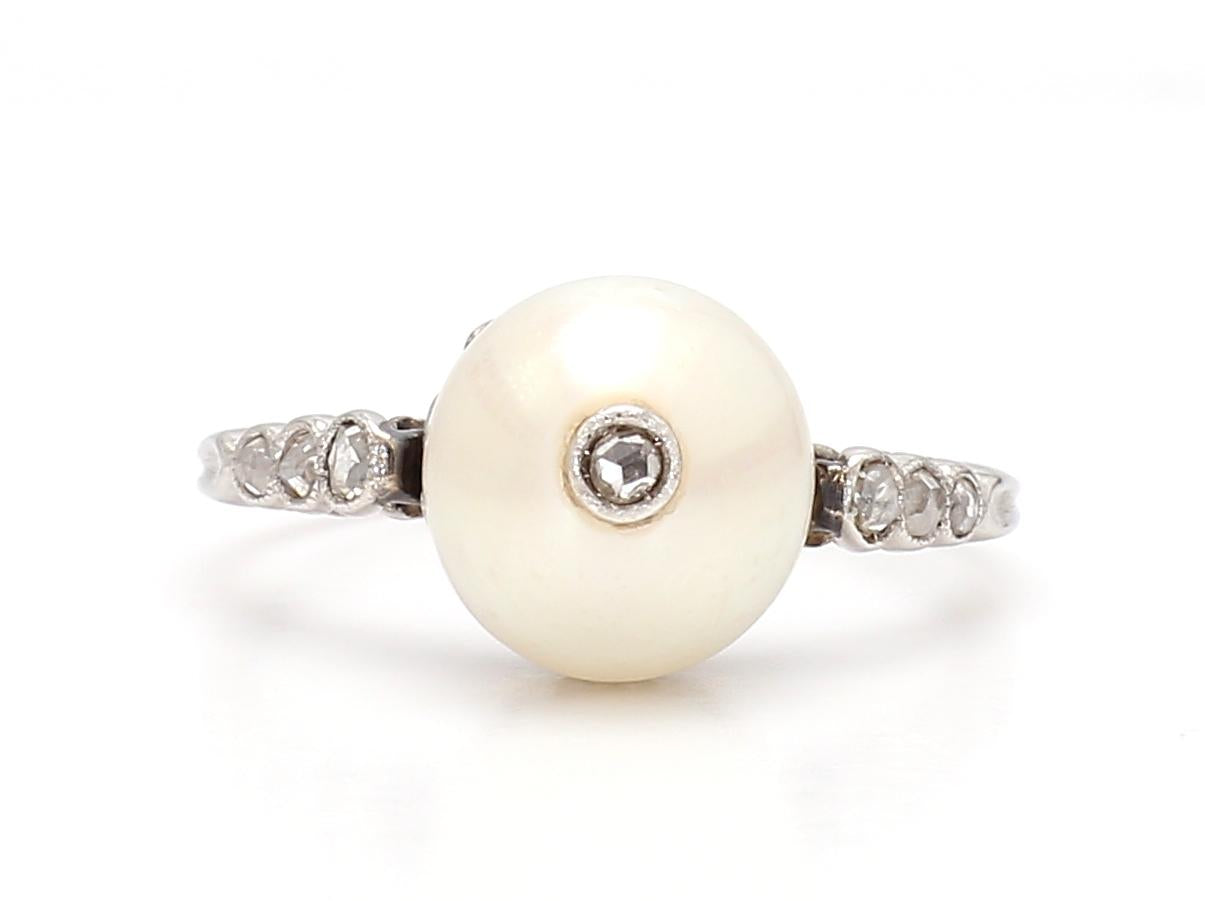 Pearl Platinum Ring