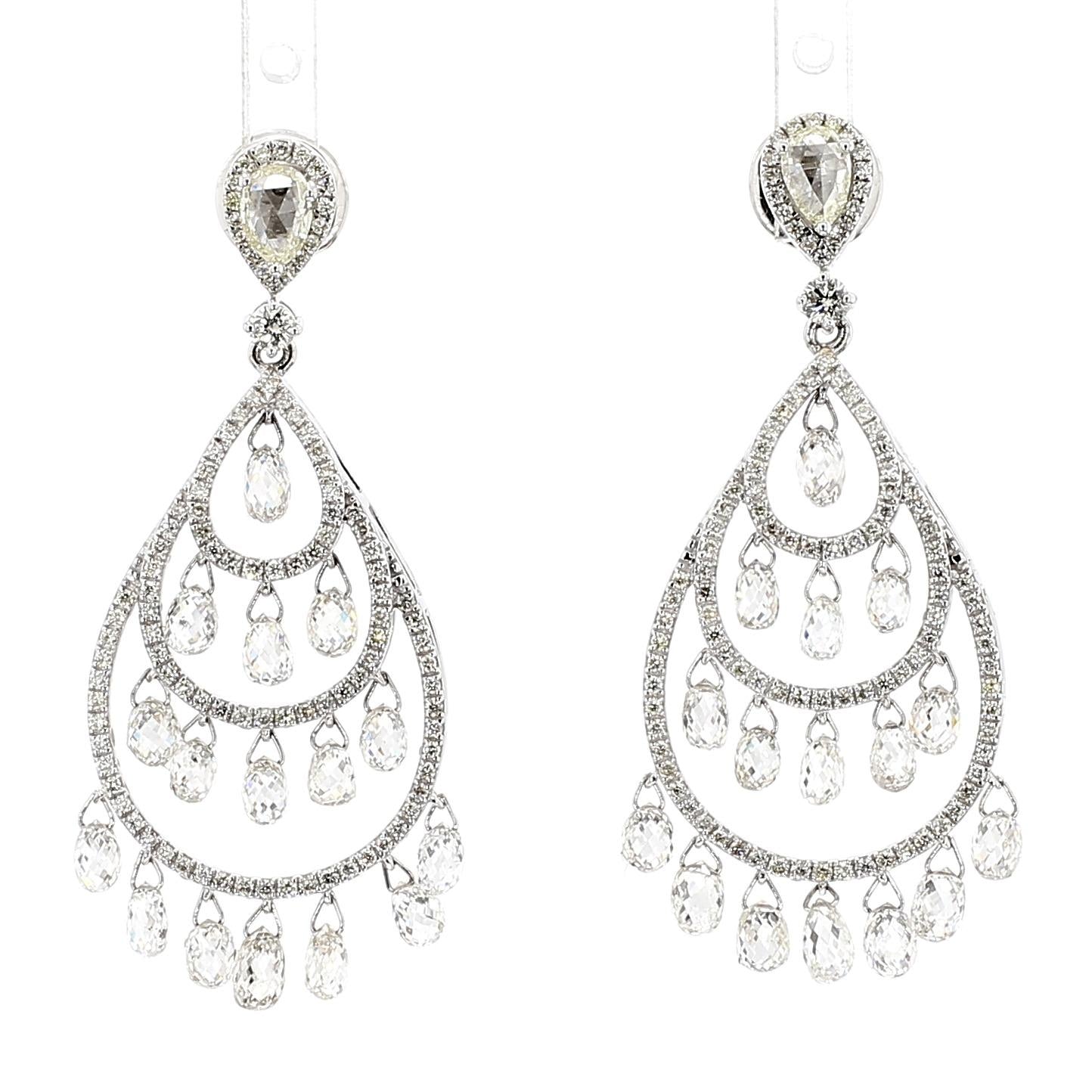 Briolette Drop Diamond Earrings