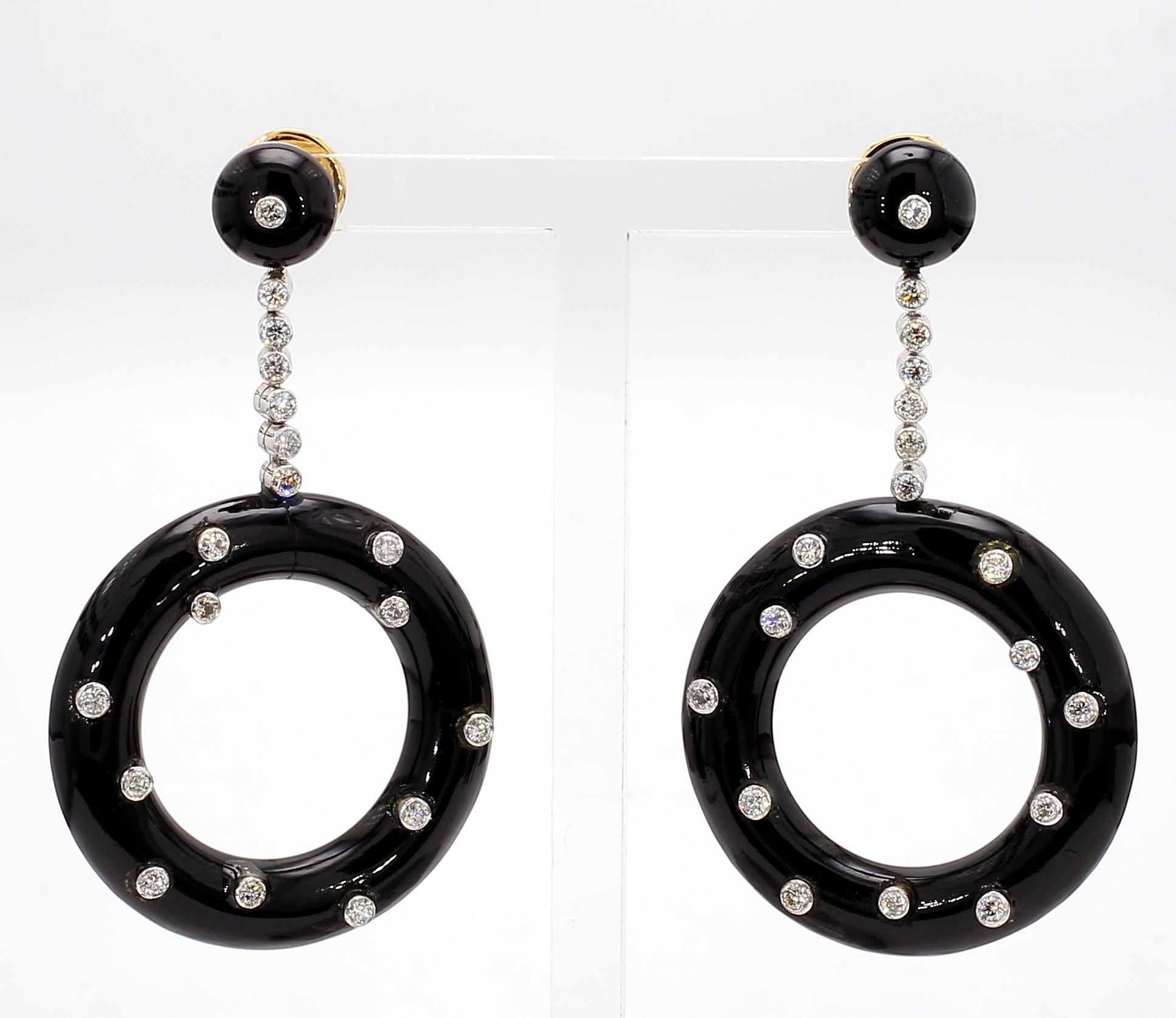 Onyx Deco Style Earrings[no photos]