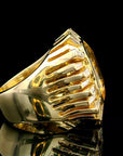 13.38 Carats Yellow Sapphire Ring 18K Gold 20.97 grams