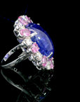 38.35 Carat Tanzanite and Pink Sapphire Cocktail Ring