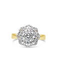 Lona Ring Diamond (1 Carat) Solitaire - Diamond encrusted 18K Gold Band