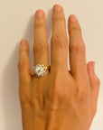 Lona Ring Diamond (1 Carat) Solitaire - Diamond encrusted 18K Gold Band