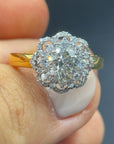 Lona Ring Diamond (1 Carat) Solitaire - Diamond encrusted 18K Gold Band