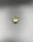 Lona Ring Diamond (1 Carat) Solitaire - Diamond encrusted 18K Gold Band