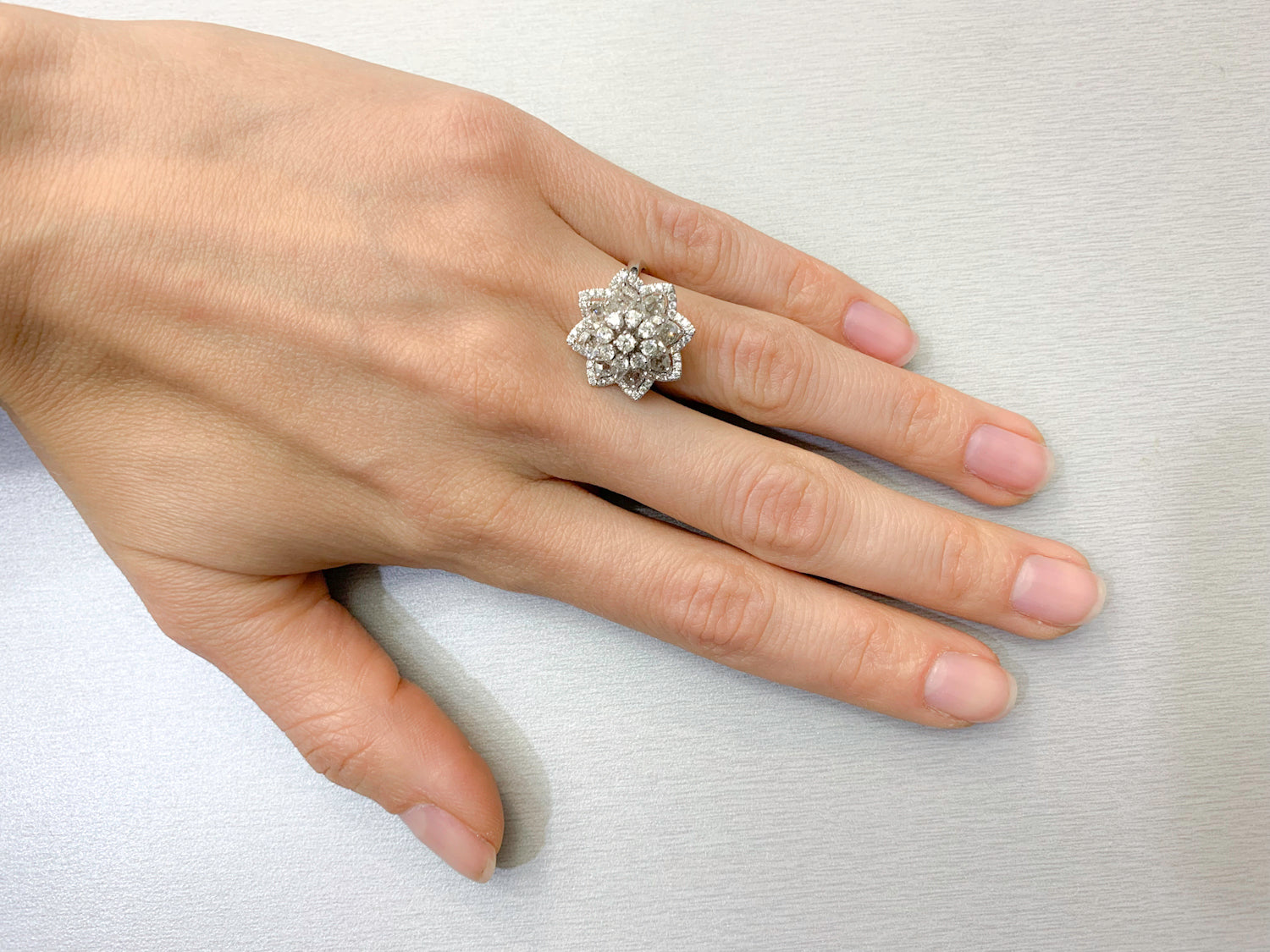 The &quot;Lily Ring&quot; - Round Brilliant Cut Diamonds &amp; Rose Cut Diamonds