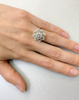 The "Lily Ring" - Round Brilliant Cut Diamonds & Rose Cut Diamonds