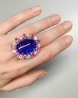 38.35 Carat Tanzanite and Pink Sapphire Cocktail Ring