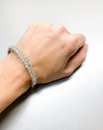 18K White Gold Tennis Bracelet with Rose Cut Diamonds (2.37 Carats)