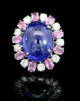 38.35 Carat Tanzanite and Pink Sapphire Cocktail Ring