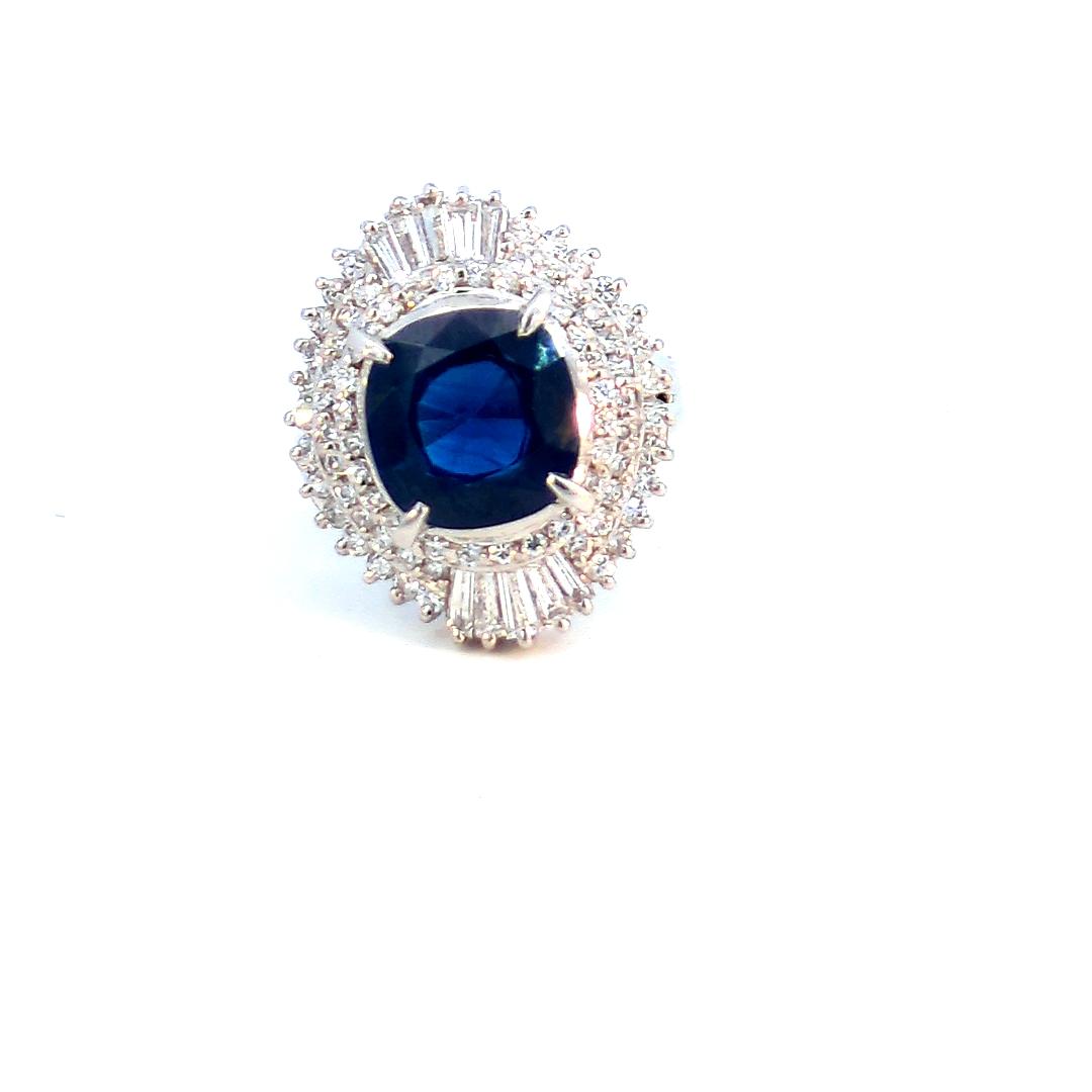 3.28 Carat Blue Sapphire Ring