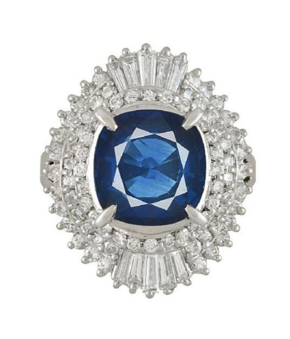 3.28 Carat Blue Sapphire Ring