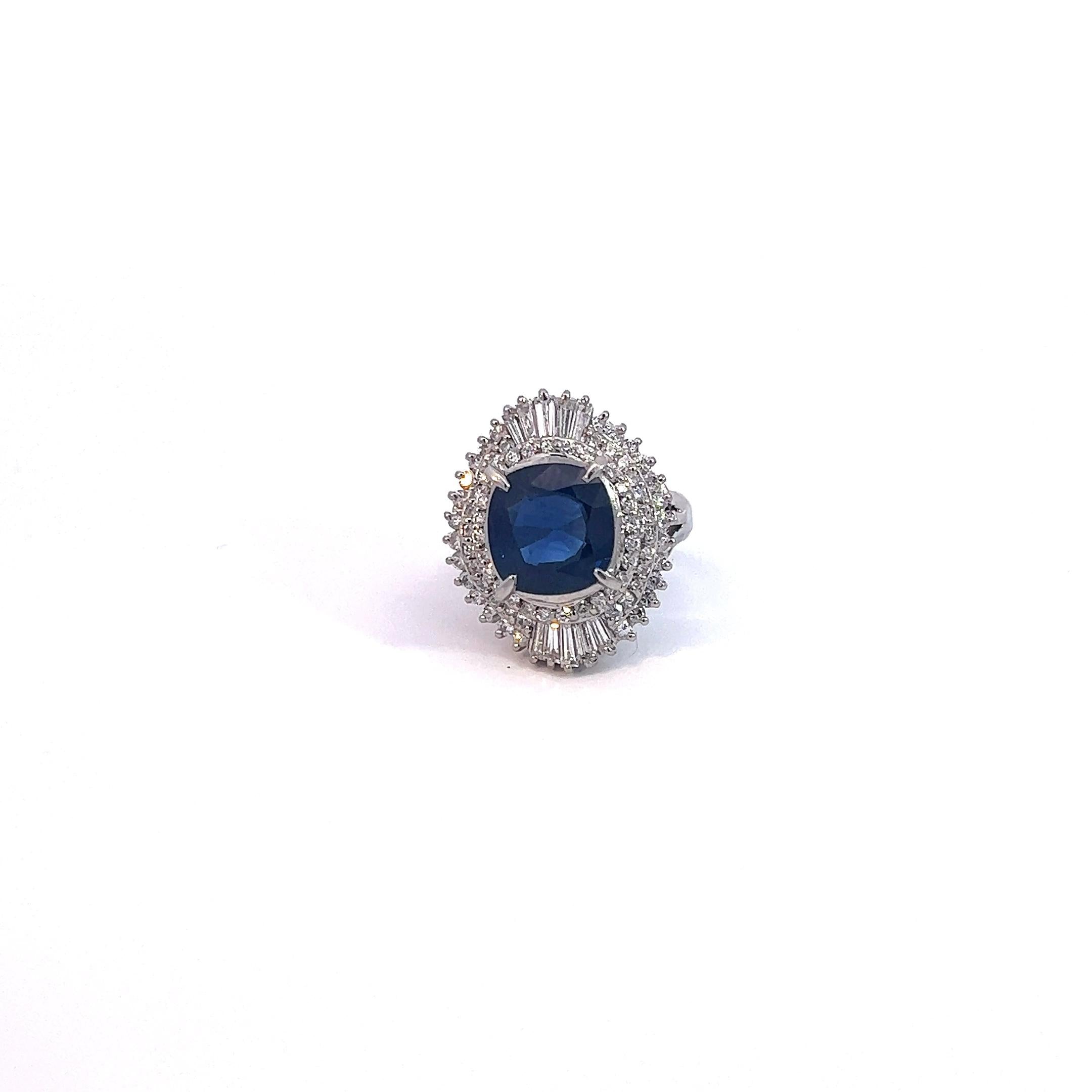 3.28 Carat Blue Sapphire Ring