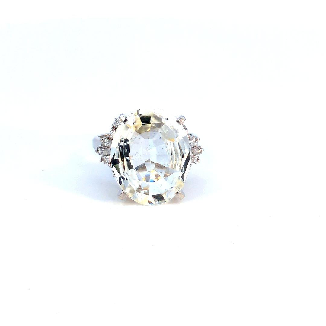 11.38 Carat Yellow Sapphire Ring