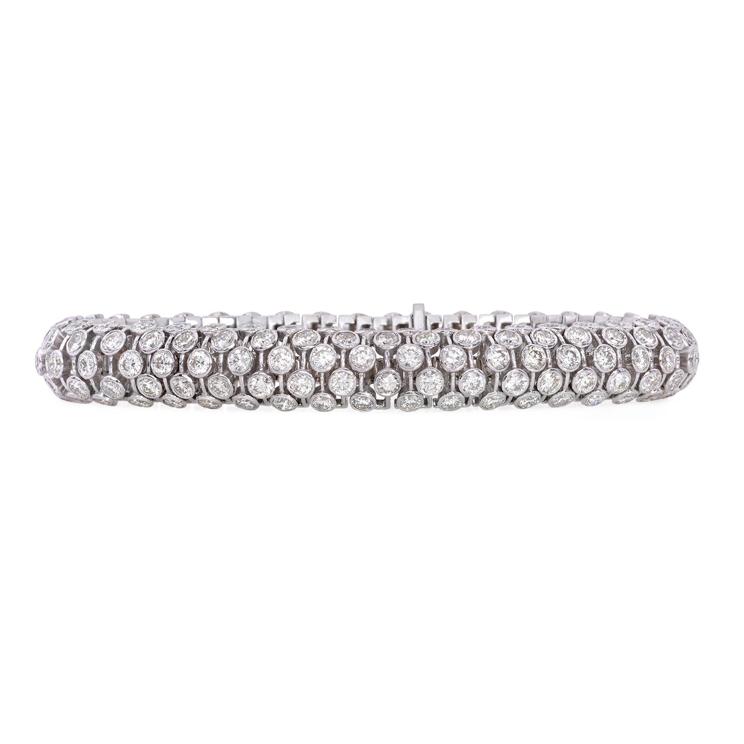 16.50 Carat Serpent Diamond Bracelet 18K White Gold