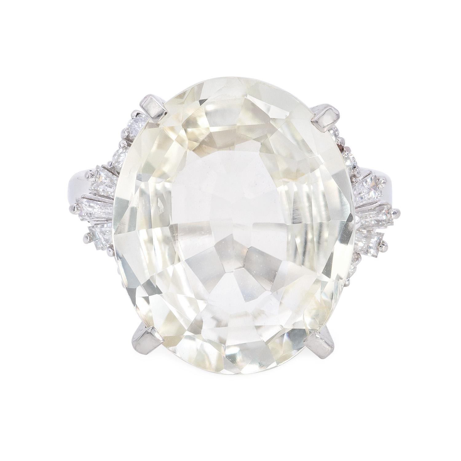 11.38 Carat Yellow Sapphire Ring