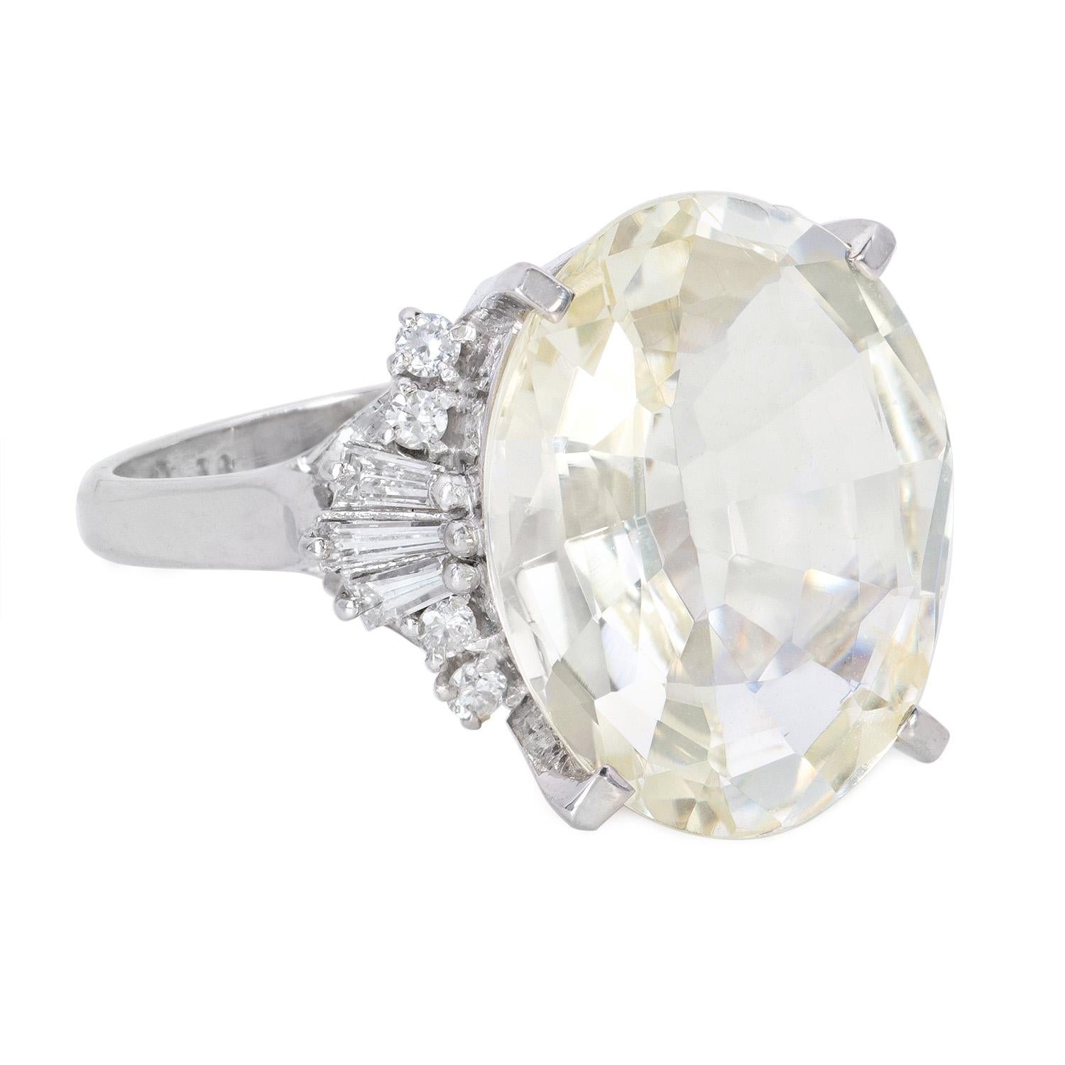 11.38 Carat Yellow Sapphire Ring