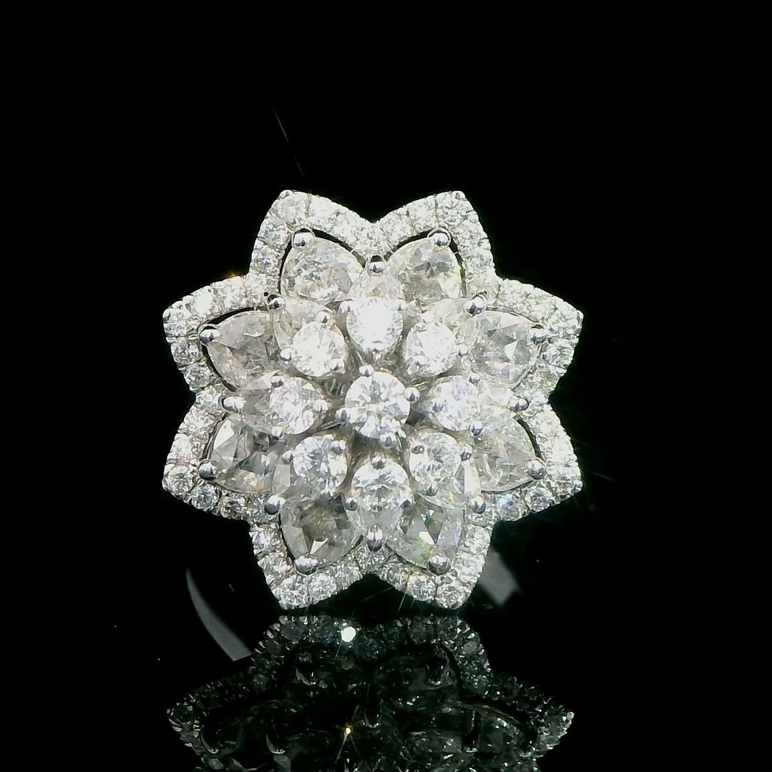 The &quot;Lily Ring&quot; - Round Brilliant Cut Diamonds &amp; Rose Cut Diamonds