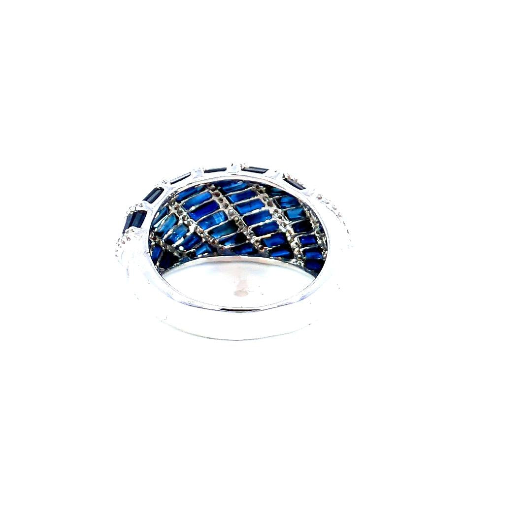 4.32 Carat Sapphire and Diamond Cluster Ring