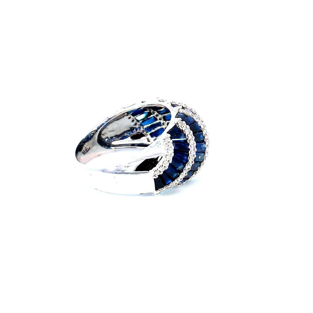 4.32 Carat Sapphire and Diamond Cluster Ring