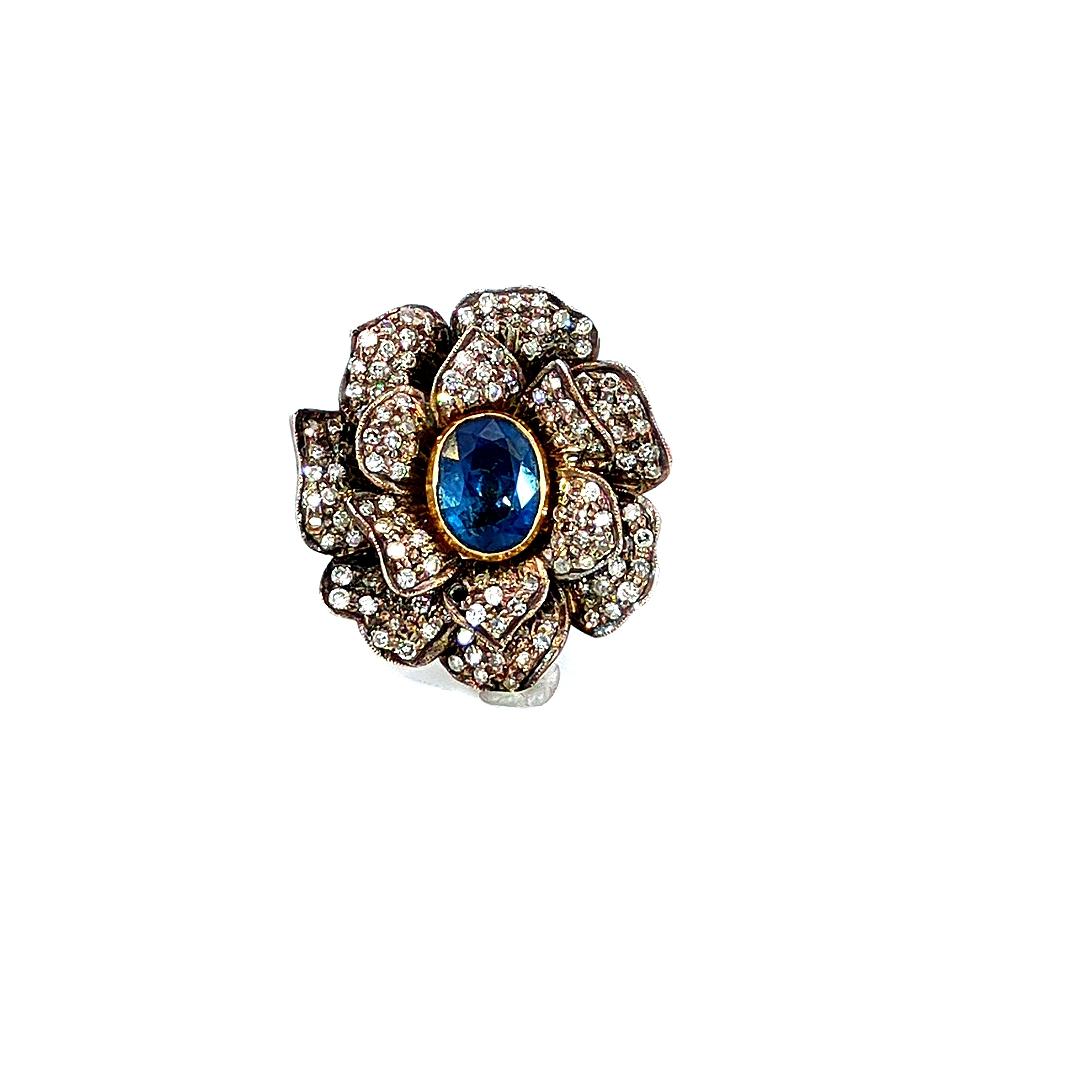 Antique Diamond Sapphire Ring