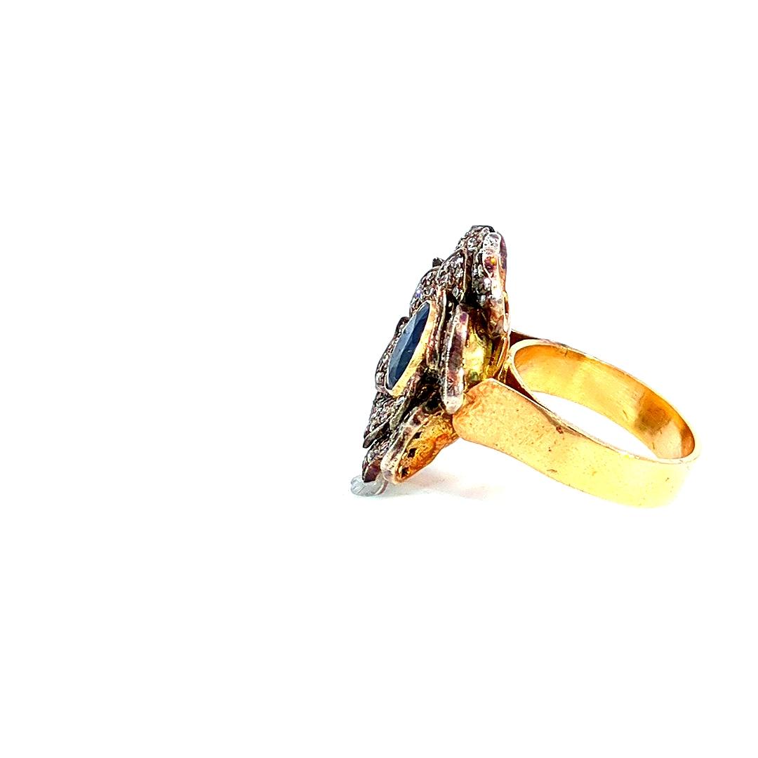 Antique Diamond Sapphire Ring