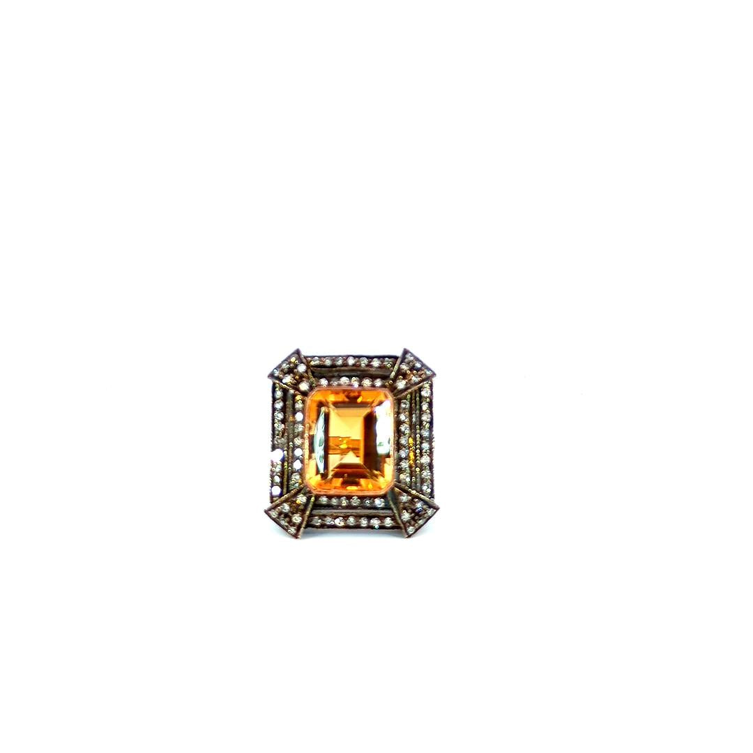 Antique Square Yellow Sapphire Ring